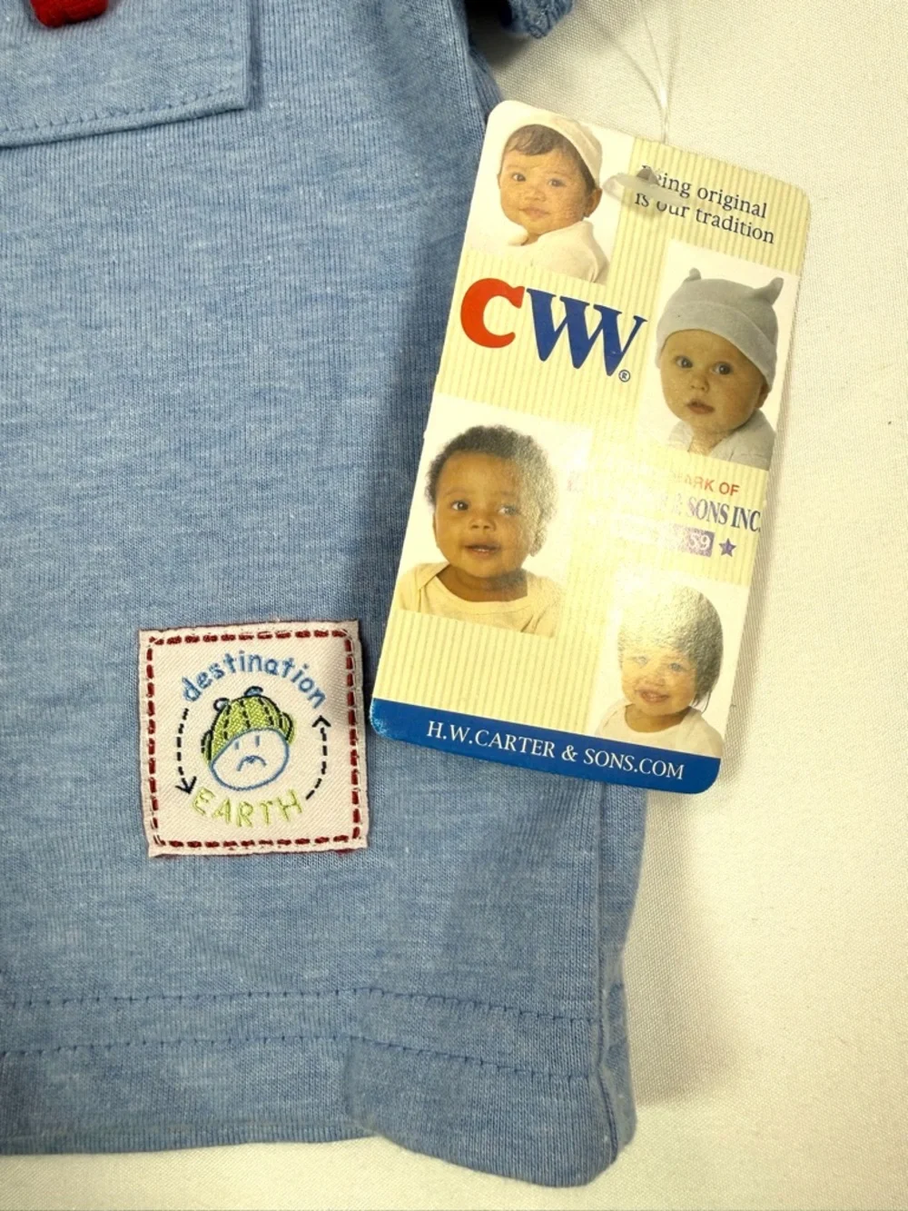 NWT CW CARTER’S Baby Boy‎ Utility Inspired  Patch Button Down Shirt 6-9M Retro